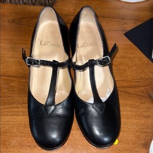 Black T-Strap LaDuca Roxie 2.5 inch Hard Sole Heels dance